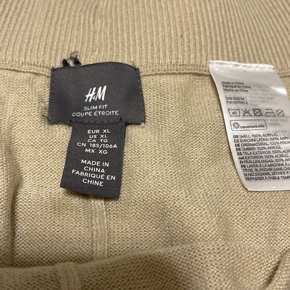 H&M men’s XL beige knit joggers - Picture 3 of 3